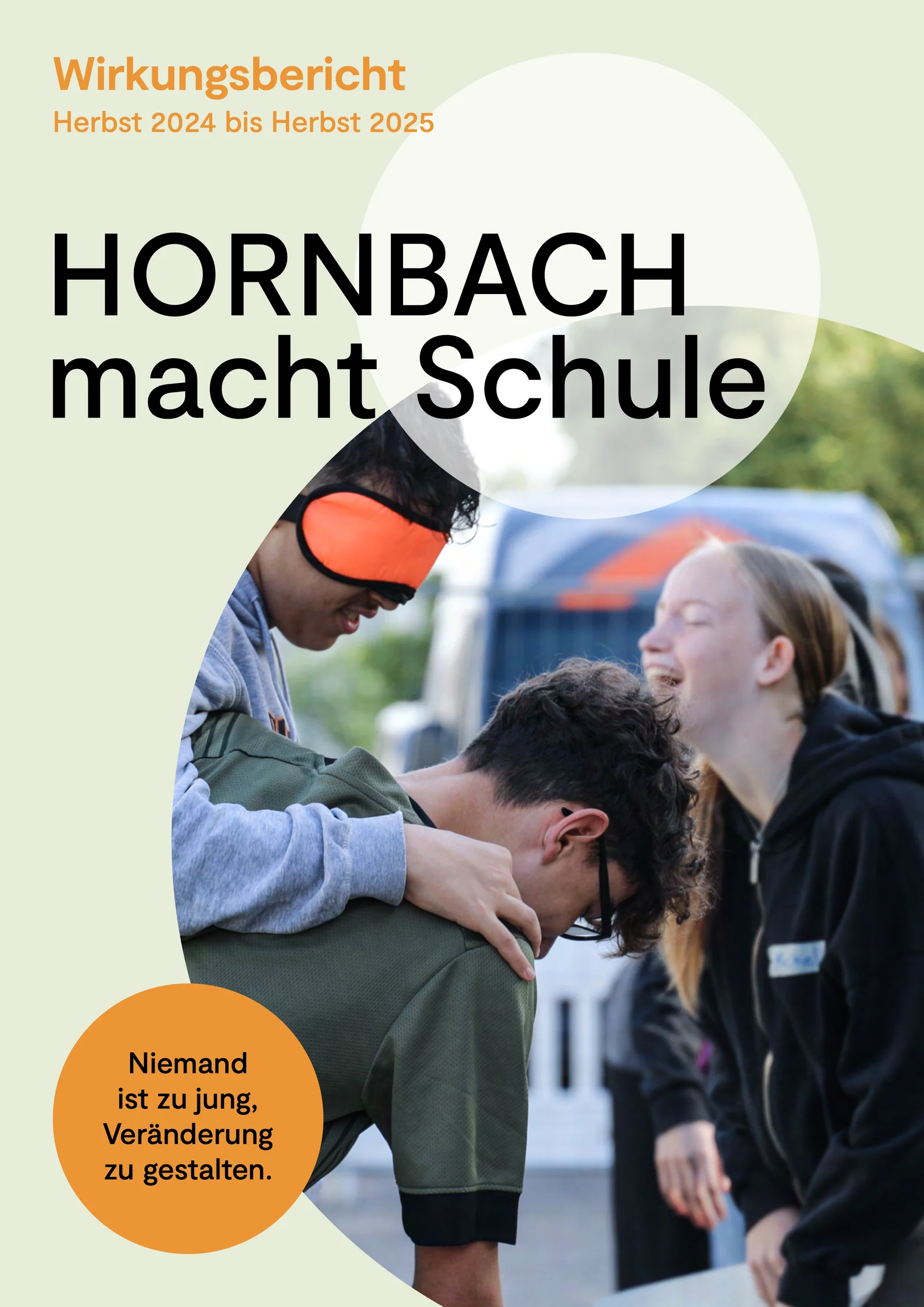 Titelseite des HORNBACH macht Schule Wirkungsberichts, Herbst 2024 bis Herbst 2025.